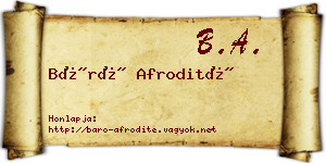 Báró Afrodité névjegykártya